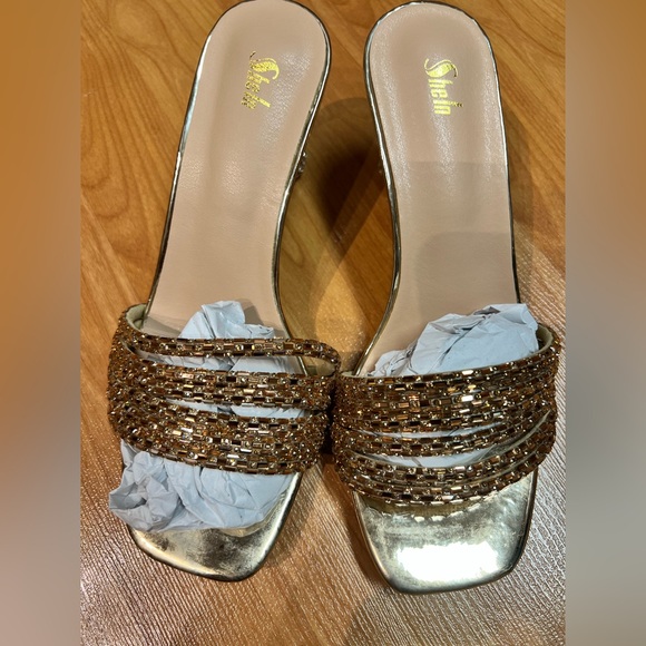 SHEIN Rhinestone Décor Sandal *Bronze Gold (Size 7) - Picture 8 of 11